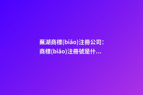 蕪湖商標(biāo)注冊公司：商標(biāo)注冊號是什么？